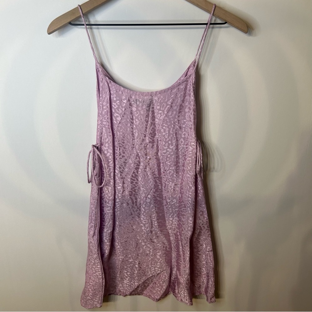 Motel Women’s Purple Leopard Darla Side-Tie Mini Slip Dress, Size XS - Picture 10 of 13
